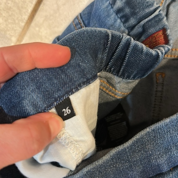 7 For All Mankind High Waist Jogger Jeans 27 Goldie Knit Denim - Picture 4 of 10